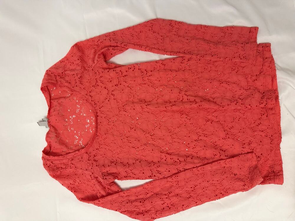 Vanity Women’s Small Coral Floral Lace Long Sleeve Bodycon shirt